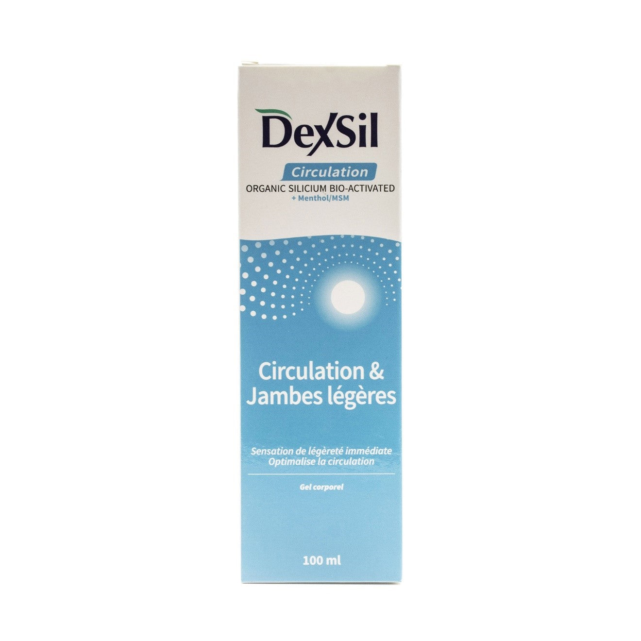 Application douce du gel Dexsil sur une jambe