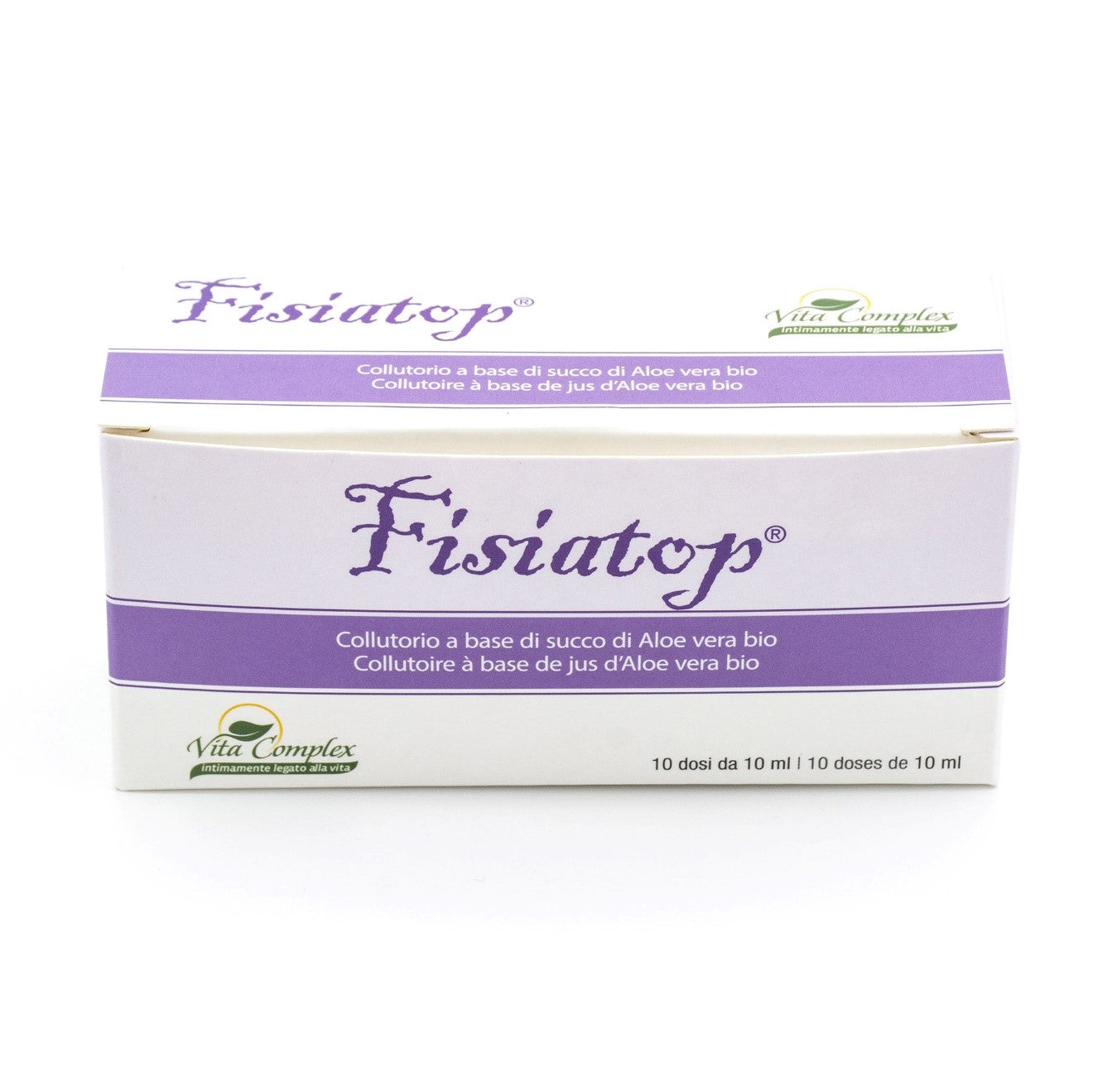 Collutoire - 10 doses de 10ml, ingrédients naturels, notamment l'Aloe Vera Bio, utilisés dans Fisiatop